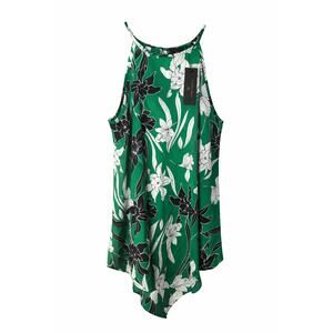 Worthington Women’s Green Floral Halter Neck Sleeveless Blouse XS NWT